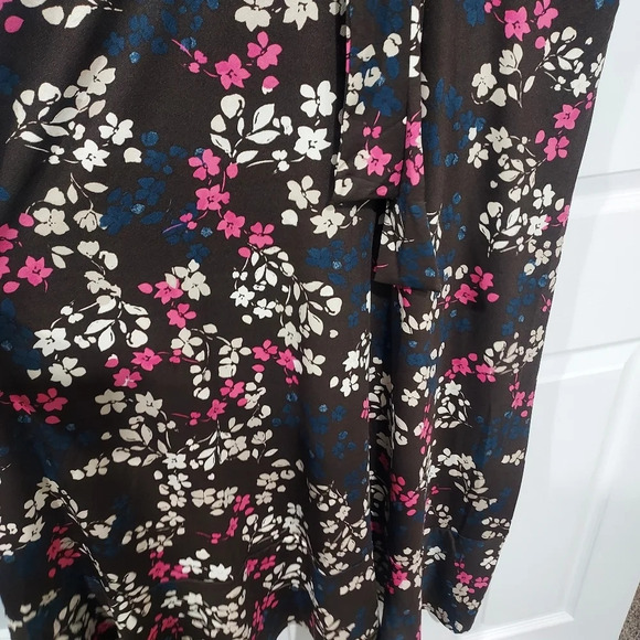 NWOT Lane Bryant Brown Floral Perfect Flutter-Sleeve Puff Print Midi Dress 22/24 - Picture 8 of 12